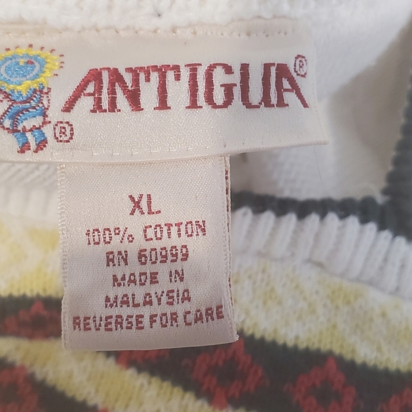 Vintage Antigua Mens V Neck Golf Sweater - Picture 6 of 7